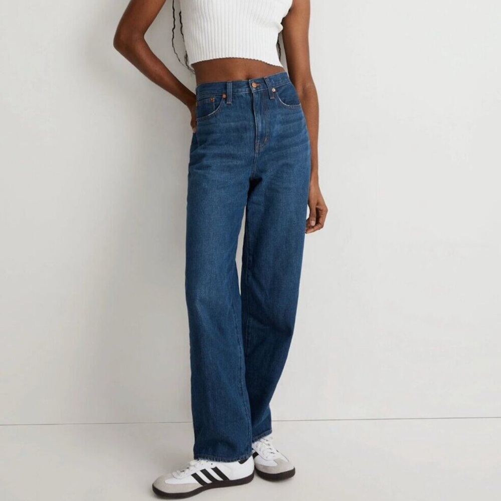 Madewell Baggy Straight Jeans in Dark Worn Indigo Wash Size 26 NEW